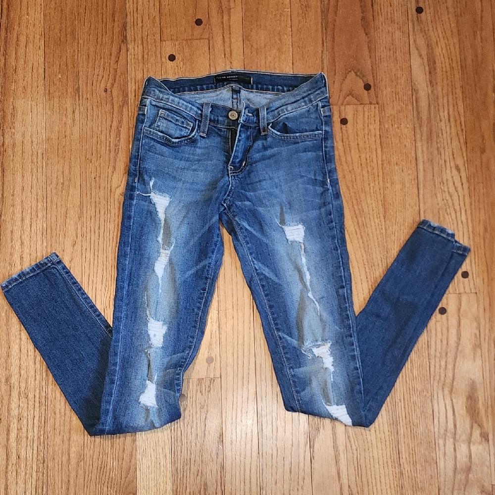 Flying Monkey Distressed Blue Jeans